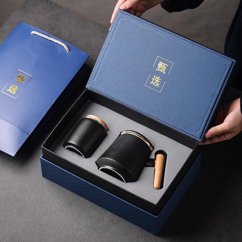 Ceramic Water Cup With Filter Tea Separation Tea Cup Mid-Autumn Festival National Day Teachers' Day Souvenir Lettering