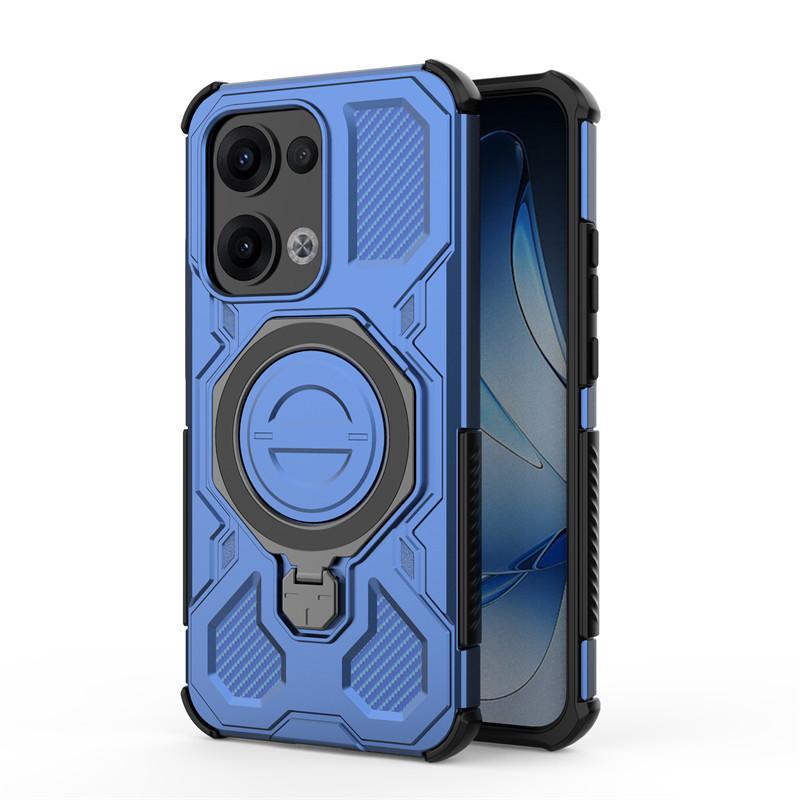 

For OPPO Reno13 Case OPPO Reno13 Cover Holder Magnetic Wireless Charging Bumper Shield Protective Phone Cases On Reno 13 Funda Oppo Reno13 синий