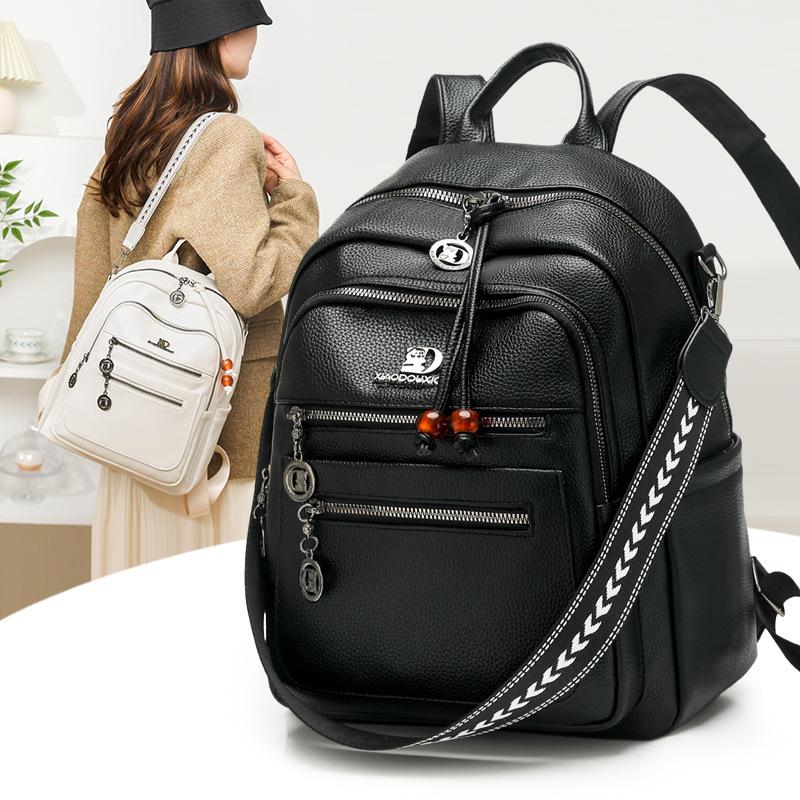 Schoolbag new 1011 backpack women pu soft leather bag, high-end trendy leisure travel, fashionable and versatile