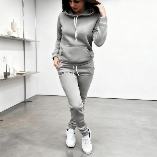 2 Piece Outfits for Women Long Sleeve Pullover Hoodie Sweatshirts Jogger Pants Set Fall Casual Tracksuit Lounge Set