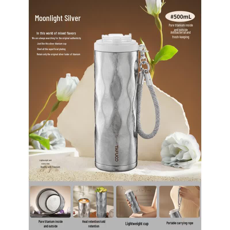 TAFUCO Pure Titanium Vacuum Insulated Coffee & Travel Mug