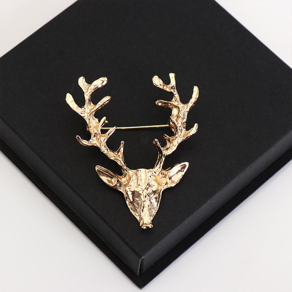 

Рождественский значок из цинкового сплава с изображением оленя, металлическая брошь, кавайная брошь в виде головы лося, подарок