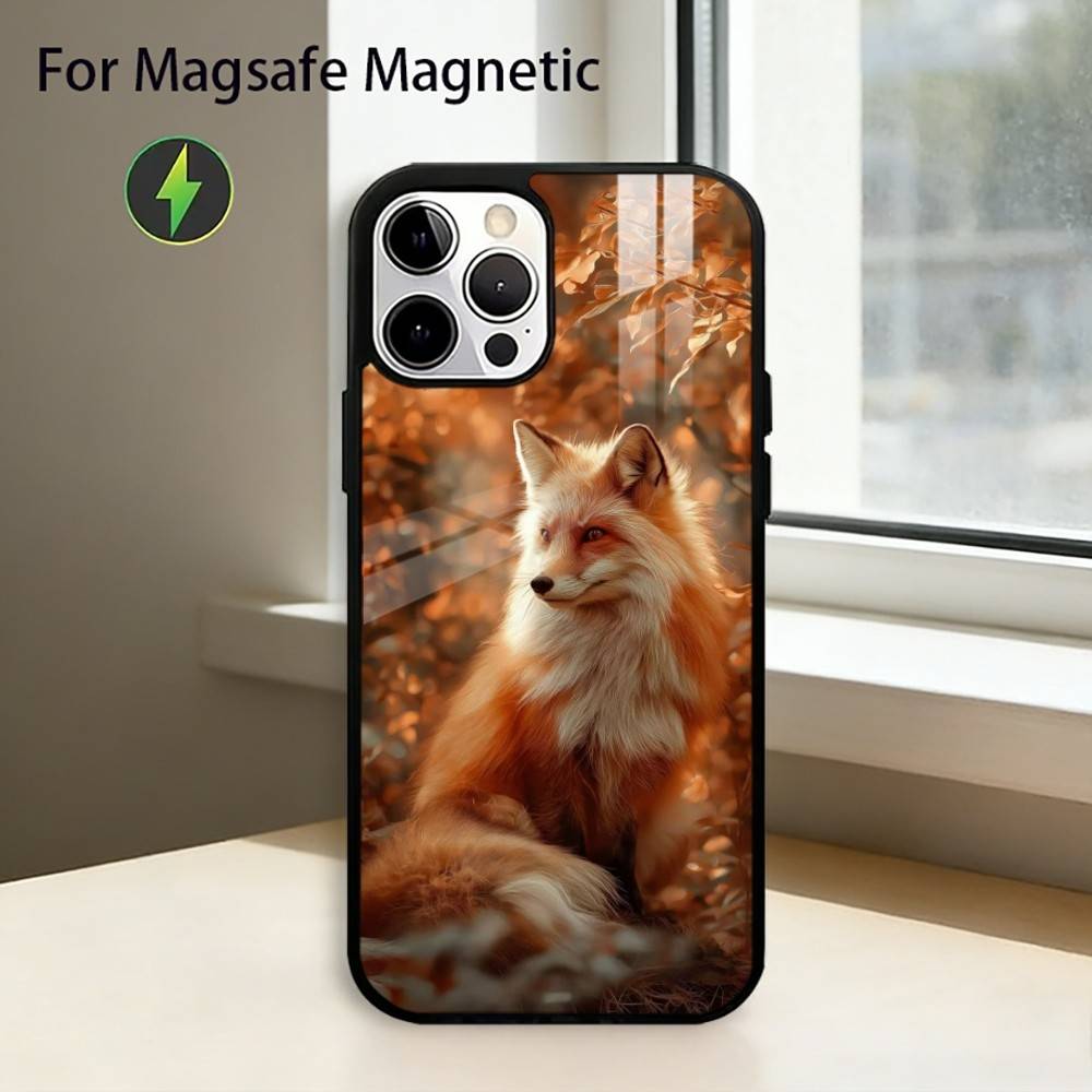 Cartoon FOX-COOL Phone Case For iPhone17,16,15,14,13,12,11 Plus,Pro Magnetic For Magsafe Wireless Charging
