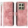 For Xiaomi 14T Case Flower Pattern PU Leather Wallet Phone Cover with Strap