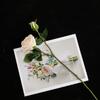 Meizanchen 2 Heads Happy Rose Single Branch Fake Flower Silk Flower Living Room Soft Decoration Indoor Flower Arrangement Simulation Rose Ornament