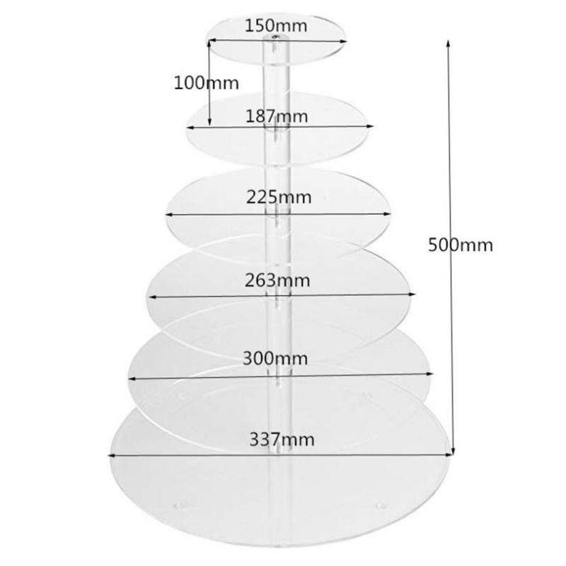 3-6 Etagen Abnehmbarer Kuchenständer Etage Acryl Cupcake Präsentationsständer Transparentes Plexiglas