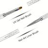 1pc Rhinestone Handle Nail Brush, 2-in-1 Stainless Steel Gel Brush for Builder, Color Mixing & Nail Art