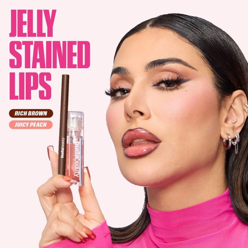 Huda Beauty Faux Filler Ultra Feuchtigkeitsspendendes Getöntes Jelly Lippenöl 0,13 Unzen 3,9 ml Juicy Peach Sheer Peachy Nude