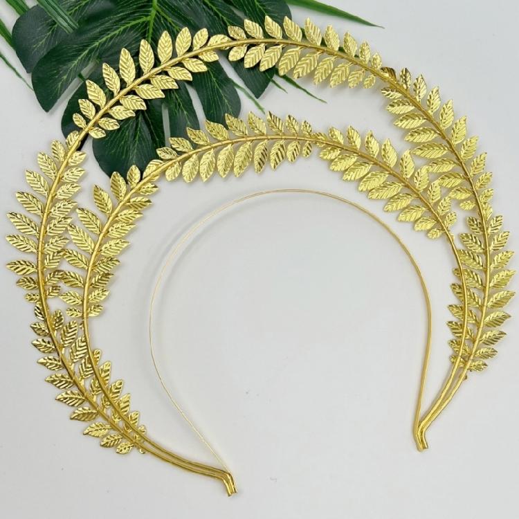 Unique Wheat Leaf Headband Double Layer Hairpiece Bridal Tiaras Stylish Headwear Hair Ornament for Women Costume