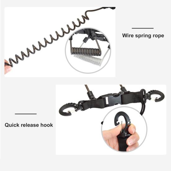 Diving Lanyard with Quick Release Buckle Stretch Portable Wear Resistant High Strength Anti Lost Tool Scuba Diving Camera Lanyard Kayaking Accessory