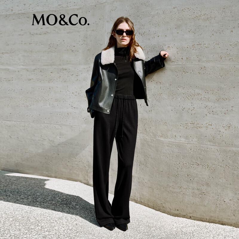 

MO&Co. Женская куртка из искусственной кожи со съемным меховым воротником L (170)