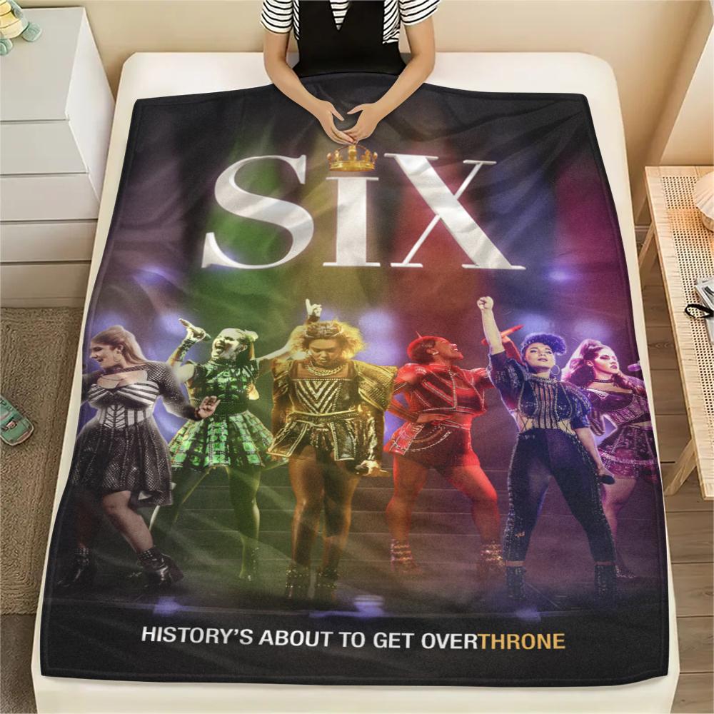 1PC SIX the Musical Print Flannel Blanket, High quality Comfortable for All Seasons, Home Decor, Warmth and Comfort, Perfect for Christmas Gifts164