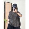 DIMANAF 2026 Plus Size Summer Women Blouse Shirts Tunic Oversize Loose Casual Cotton Linen Lady Tops Vintage Print Floral