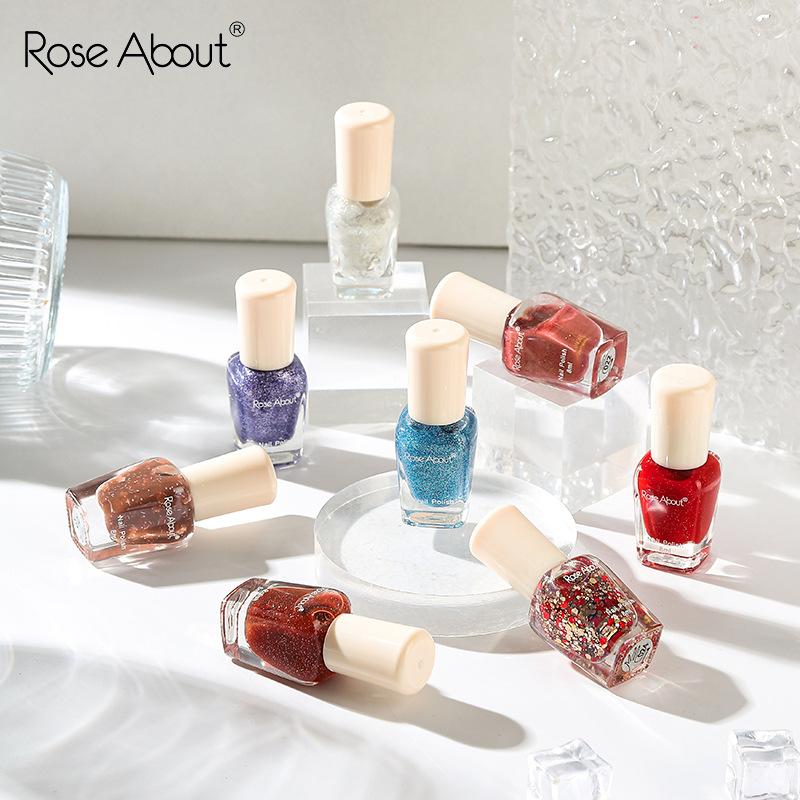Tearable and Non-baking Water-based Nail Polish, Long-lasting, Odorless, Shiny Oil, Sequin Base Oil, Manicure Complete Set