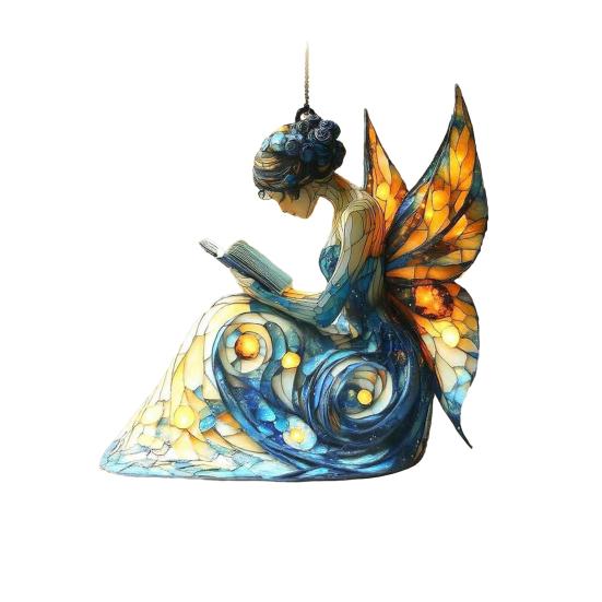 Sonnenfänger Acryl Buntglas-Effekt Schmetterling/Libelle/Fee Ornament Fensterhänger Dekor Feiertagsgeschenk für Frauen Mama Oma