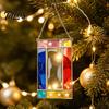 Vertikaler Langer Foto-Display Acrylrahmen Lichtfänger, Hängendes Schnappschuss-Ornament im Retro-Buntglasstil mit Kette, Transparentes Dekoratives Ornament