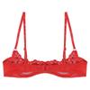 Female Lingerie Sheer Floral Lace 1/4 Cups Underwired Bra Underwear Hollow Out Bralette