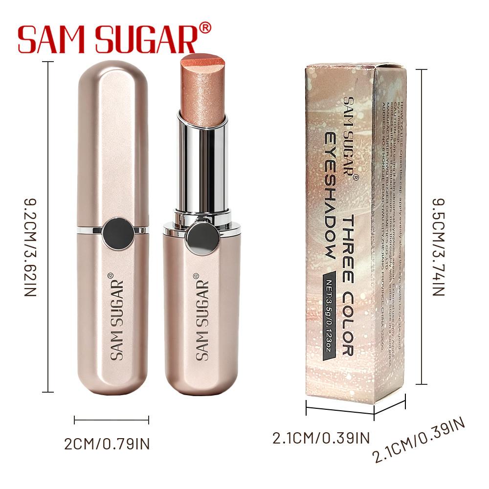 4 stuks Driekleurige Gradient Oogschaduwstick Set Waterdicht Vlekbestendig Shimmer Parelmoer Highlighter Contour Oogschaduw Pen Snelle Make-up Oog Make-up