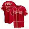 Baseball Jersey Rangers 5 34 48 Red City Edition Seager Adult Team Sports Uniform