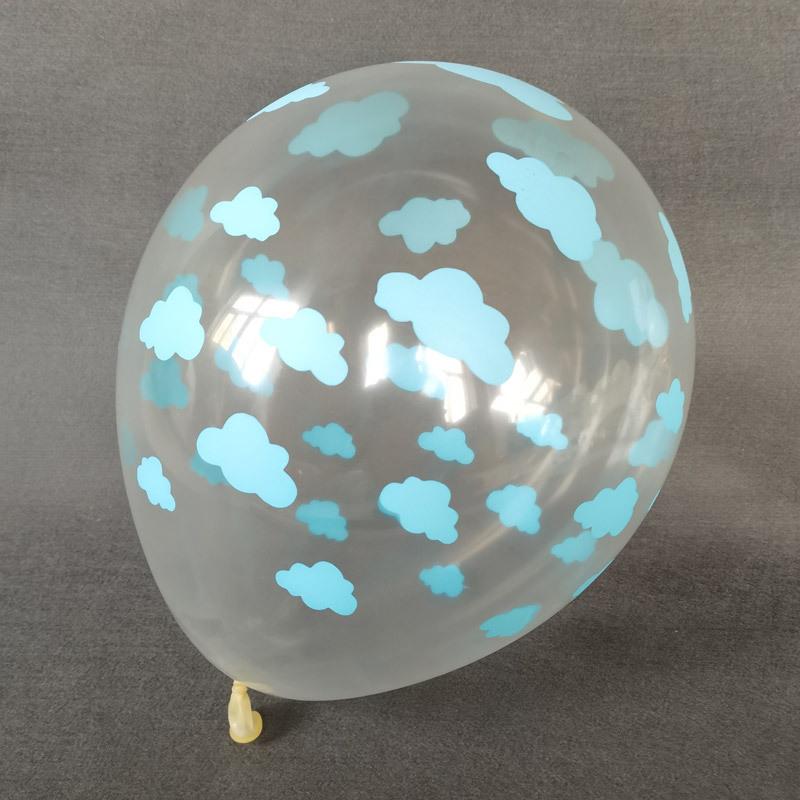 

12 inch 2.8g Transparent Cloud Balloon Blue White Cloud Balloon Party Decoration Cloud Latex Printed Balloons 12inch 10pcs прозорий