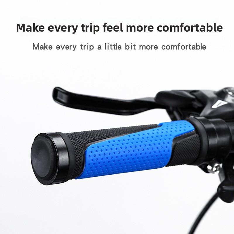 Bicycle Rubber Handlebar Grips With Locking Dual Sides Antislip For Mountain Bike Riding