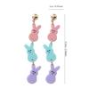 Trendy Multicolor Rabbit Earrings Acrylic Animal Dangle Ear Rings Fashion Statement Jewelry Animal Theme Ear Accessory