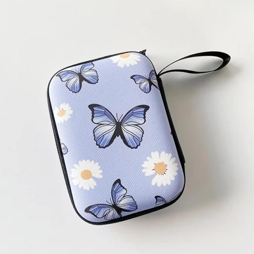 Cartoon Print Data Cable Storage Box Hard Shell Coin Purse Portable Charger Protective Cover