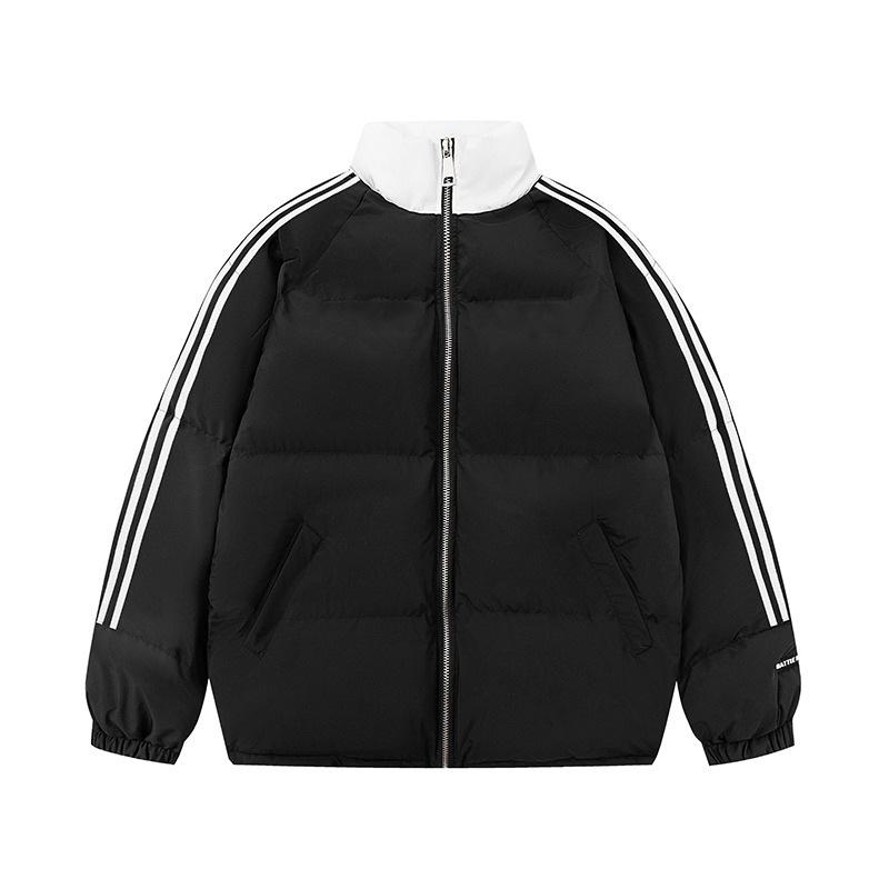 Winter Stand Collar Cotton Coat Women's New Thickened Warm Down Cotton Coat Loose Stripes