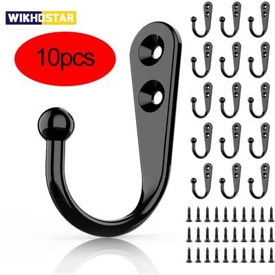 10τμχ Γάντζοι από κράμα με βίδες Επιτοίχιες κρεμάστρες για πετσέτες για πετσέτες Καπέλα Γάντζος Κουζίνα Μπάνιο Βάση ραφιών αποθήκευσης