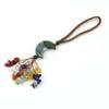 Handmade Woven Raw Crystal Moon Pendant Boho Multicolor Natural Stone Car Hanging Ornament Home Decor Gift for Her