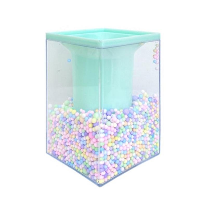 

Colorful Foam Ball Pen Cup Plastic Pen Organiser Multifunctional Desktop Cosmetic Organiser For Bathroom Countertop зелений