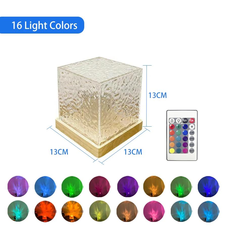 Water Ripples Lights Lamp Ocean Water Projector Light Luminorthe Lumena Lights Bedroom Decor 16 Colors Rotating Flame Nightlight