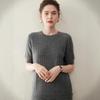 2026 Spring/Summer Women's Pure Cashmere Short Sleeve Round Neck Cable Knit Sweater Pullover Top