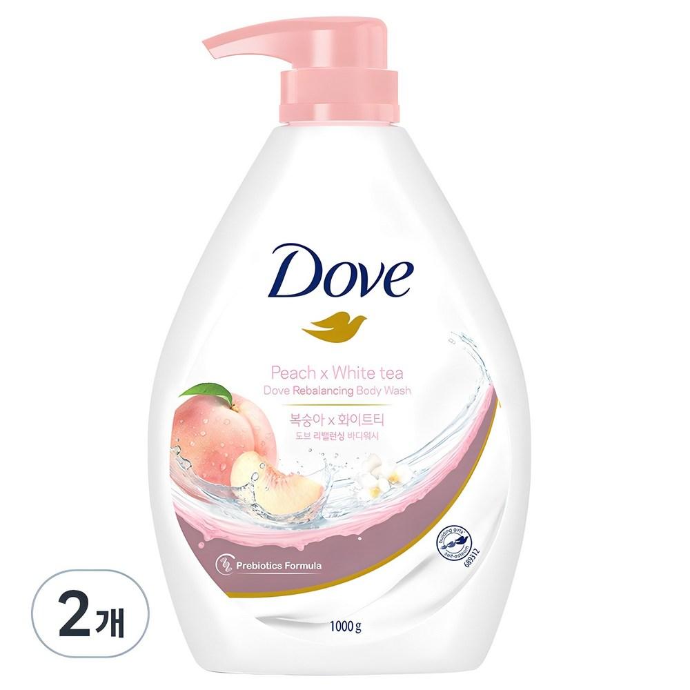 Dove White Peach Body Wash, 1L, 2 units