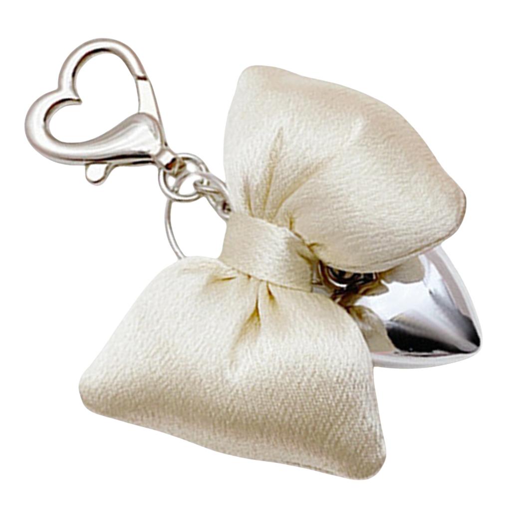 Elegant Bowknot Charm Keychain Elegant Heart and Bowknot Keyring with Accent Handbag Decoration for Women Girls