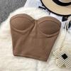 Pure Color Strapless Tube Top Vest Female Outwear Sexy Sexy Short Bare Midriff Slim Fit Thin Band Chest Pad Wipe Tops