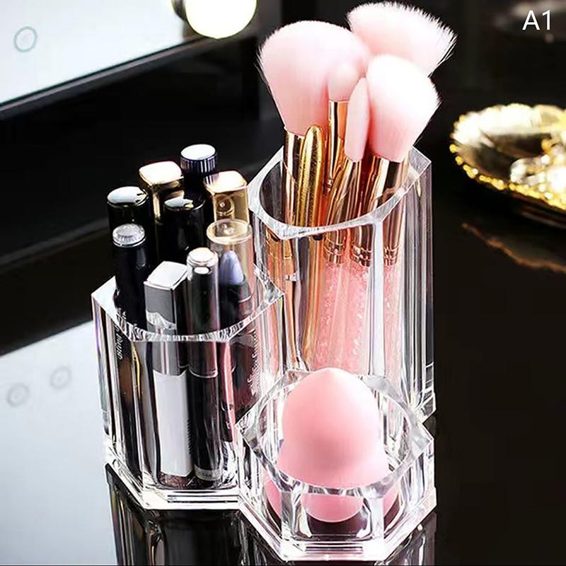 Clear Acrylic Makeup Brush Holder Desk Cosmetic Organiser Lipstick Storage Lipstick Storage Holder