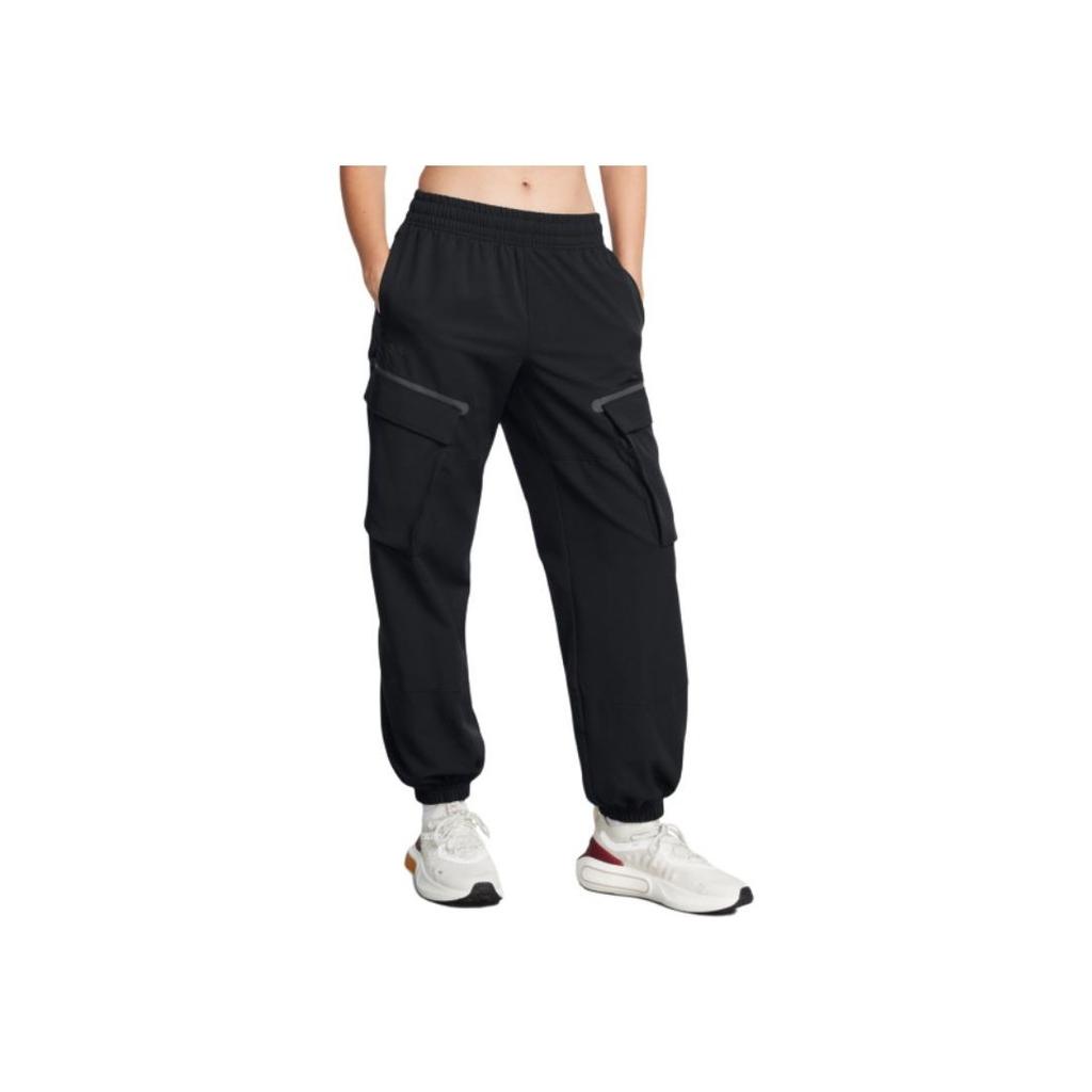 Under Armour Outdoor Comfortable Solid Color Woven Mid-Rise Casual Pants Women bottoms Black 1386481-001