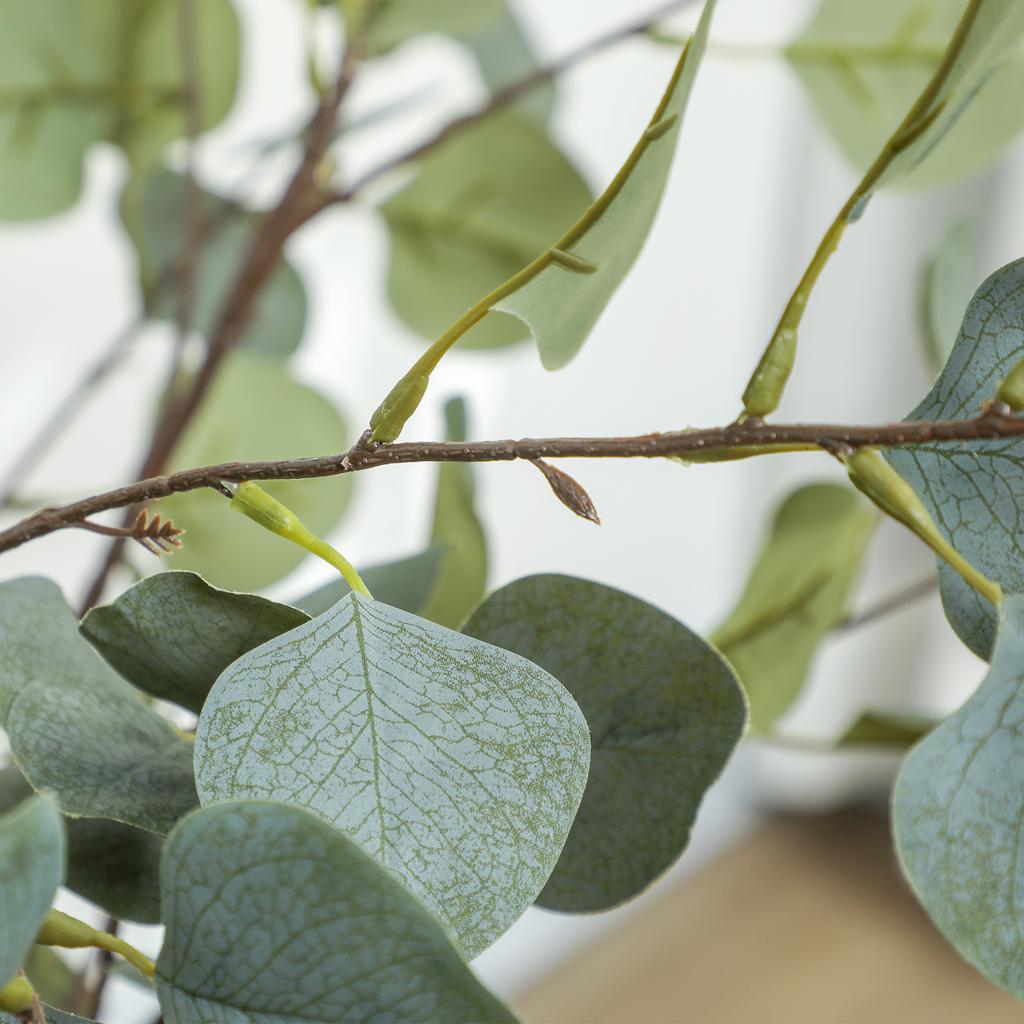 Decorative Artificial Plant 120 cm Synthetic Eucalyptus with 230 Leaves in Pot for Indoor Green