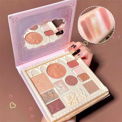 Palette di ombretti da 10 colori Glitter Evidenziatore Contorno viso Blush Palette Ombretto opaco Trucco Trucco waterproof