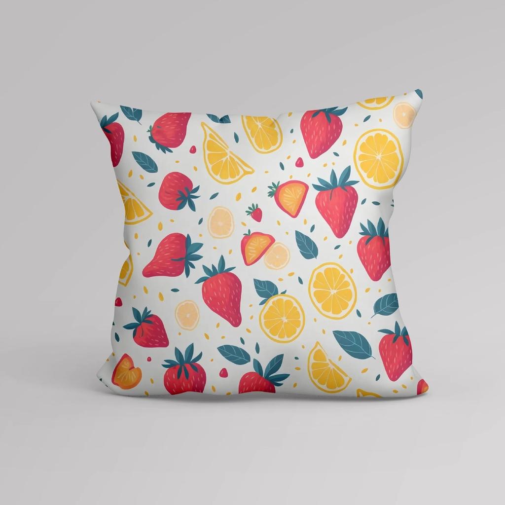Luxury Home Decor Cushion Cover Office Sofa Cushion Cover Summer Fruit Lemon Strawberry Pattern Pillow Cover