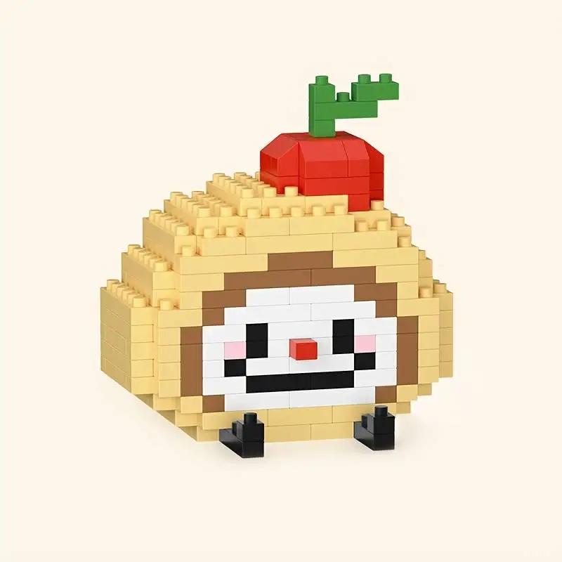 Mini Cartoon Food Figure Building Blocks Hamburg Swiss Roll Assembled Avocado Model Bricks Sandwich Puzzle Kids Toys Girls Gifts