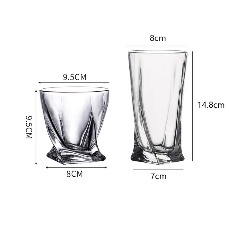 300ml/350ml Whiskey Glass Fashioned Glassware Cocktail Glass Unique Design Mojito Cup Transparent Wine Glass Party Whiskey Cup
