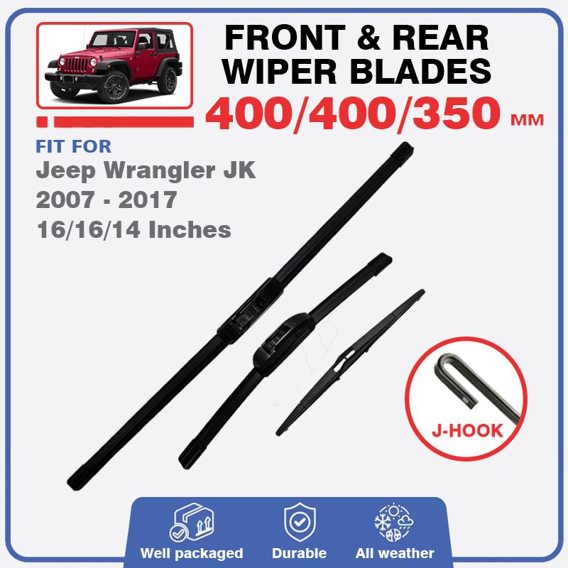 

For Jeep Wrangler JK 2007 - 2017 Front Rear Wiper Blades Windscreen Window Windshield Durable Rubber Accessories 2008 2009 2012 LHD