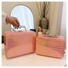 Ladies Portable Cosmetic Bag Large-capacity Glossy Travel Washing Bag for Women's Leather Makeup Storage Bag Toilet Storage Case
