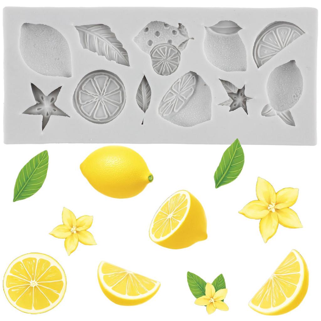 Lemon Silicone Mold Fruit Flower Lemon Slices Orange Fondant Molds Cake Decorating Tools Cupcake Topper Candy Resin Clay Chocolate Gumpaste Mold