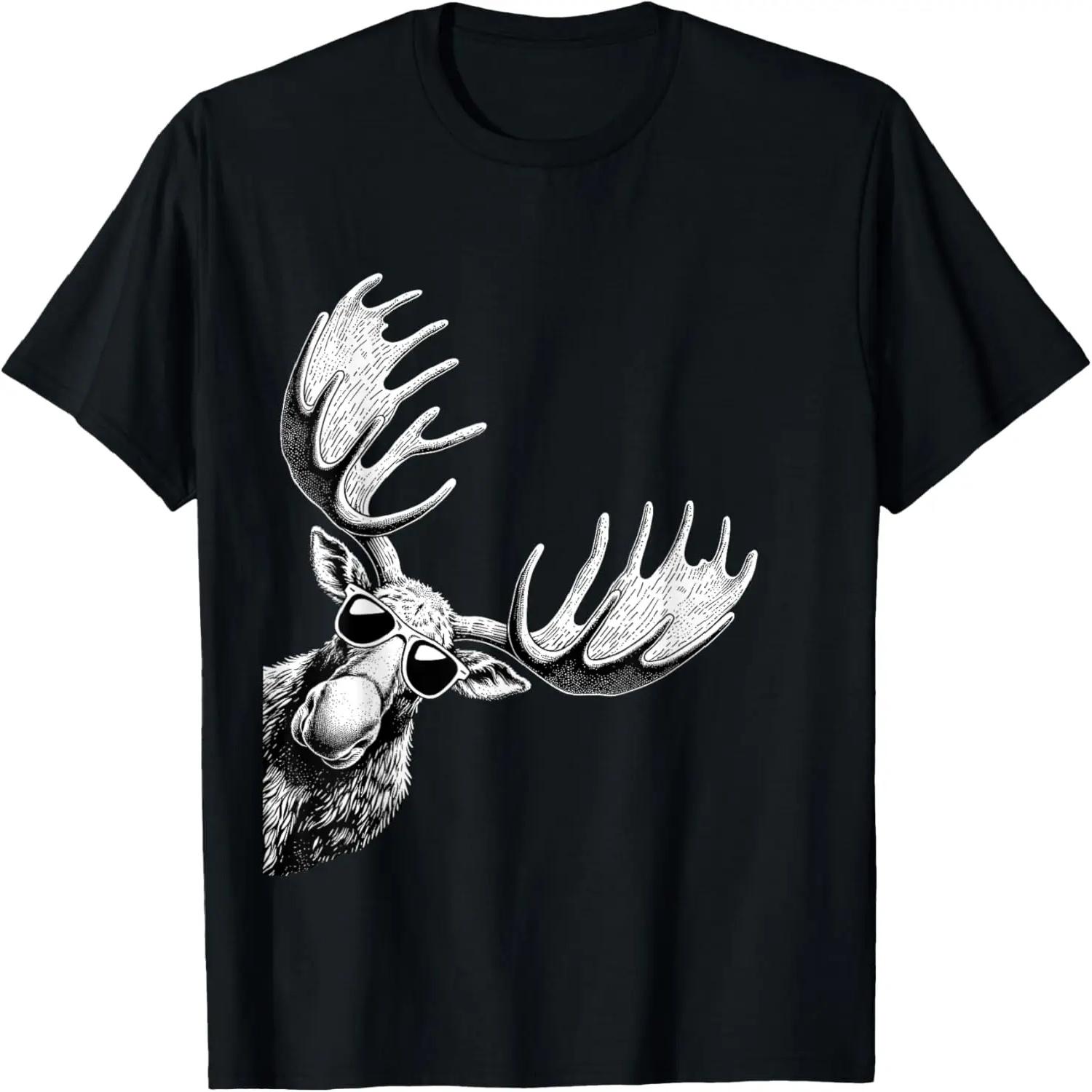 Funny Moose Wearing Sunglasses Alaska Moose Lovers T-Shirt XXXXXL чёрный