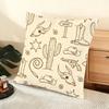 Cactus Pattern Cushion Cover Soft Short Plush Pillow Cover Smooth Cozy Texture Aesthetic Cushion Case Home Decor