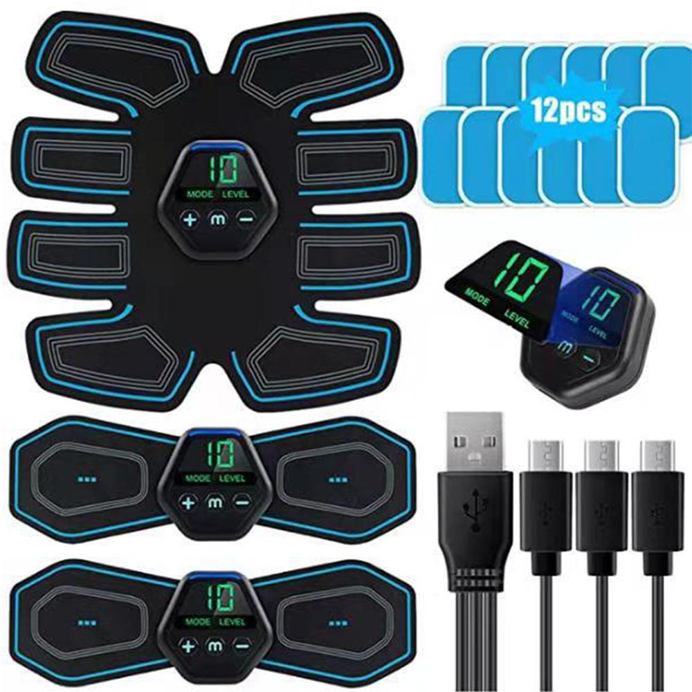 

New Display Screen Abdominal Muscle Patch Fitness Equipment EMS Home Muscle Exercise Training Abdominal Fitness Device синий