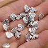 20Pcs Silver Plated Swirl Round Heart Spacer Loose Beads For Jewelry Making Bracelet Accessories Diy Handmade Findings